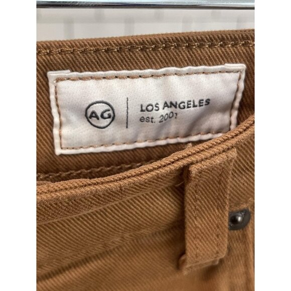 AG Jeans Pants Womens 30 Brown SaigeWide Leg High Rise Raw Hem Twill Casual - Picture 5 of 11
